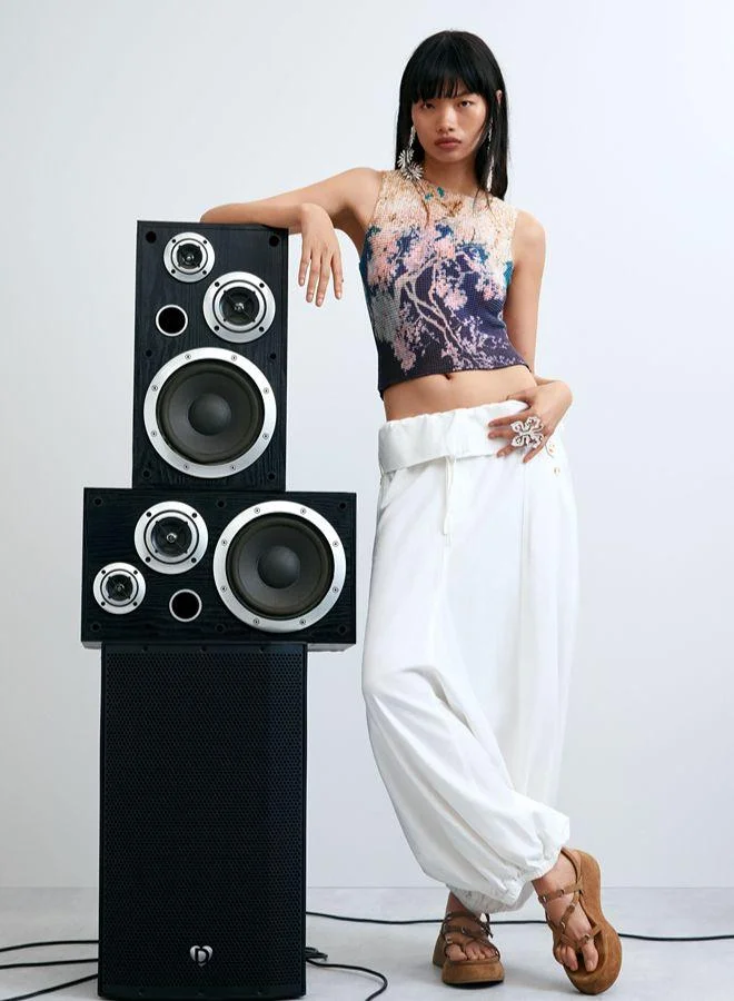 Printed sleeveless t-shirt