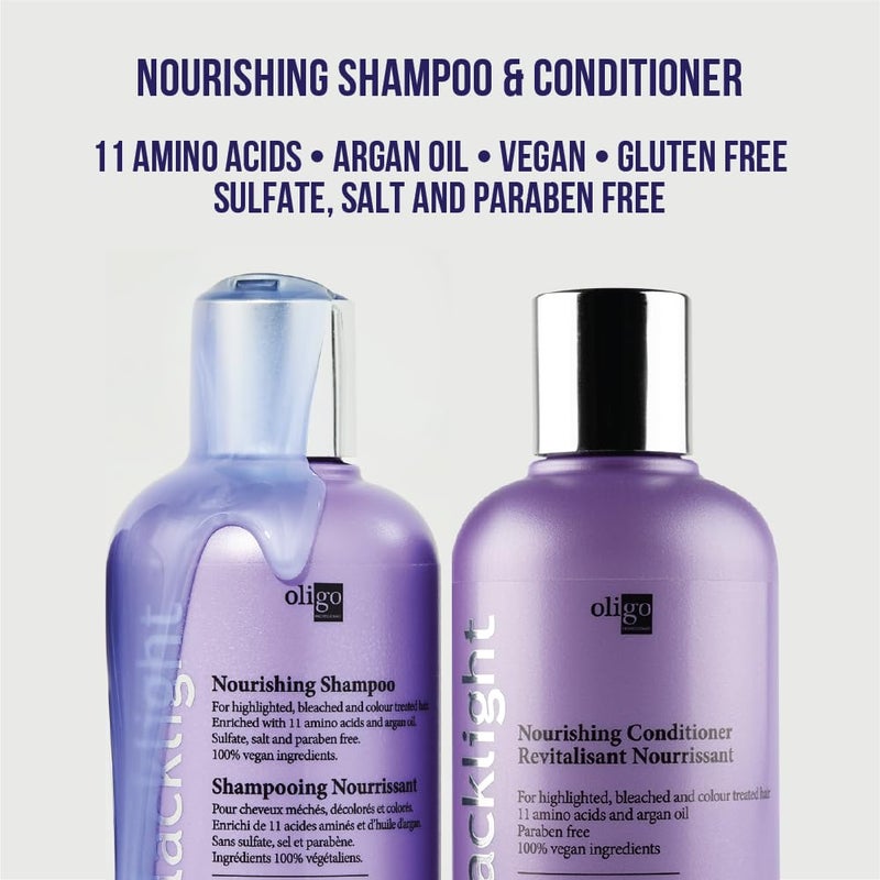 Oligo Professionnel Oligo Professionnel - Blacklight Nourishing Shampoo & Conditionner for blondes - Sulfate-Free - Vegan - For color treated hair- Hydrating formula with Argan oil - 8.5 oz DUO BUNDLE - Image 4