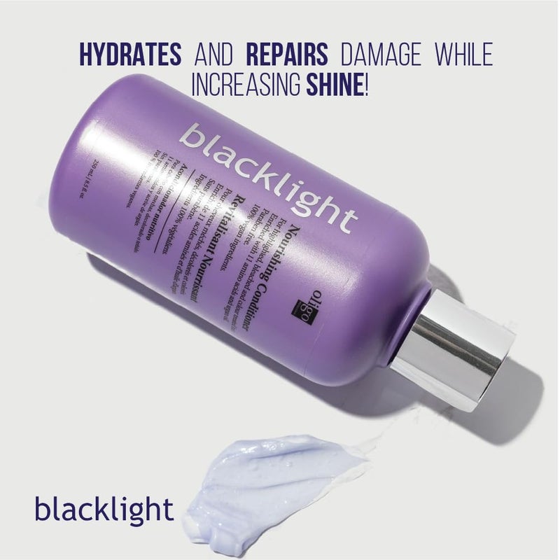 Oligo Professionnel Oligo Professionnel - Blacklight Nourishing Shampoo & Conditionner for blondes - Sulfate-Free - Vegan - For color treated hair- Hydrating formula with Argan oil - 8.5 oz DUO BUNDLE - Image 3