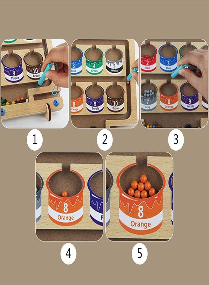 AMERTEER ألغاز مغناطيسية خشبية للأطفال الصغار، العد، والفرز، وتنمية المهارات الحركية الدقيقة - ألعاب لوحية تعليمية للأولاد والبنات من سن 2 إلى 5 سنوات. - Image 4