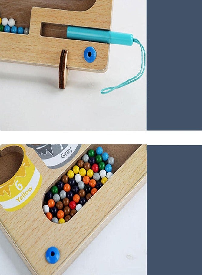 AMERTEER ألغاز مغناطيسية خشبية للأطفال الصغار، العد، والفرز، وتنمية المهارات الحركية الدقيقة - ألعاب لوحية تعليمية للأولاد والبنات من سن 2 إلى 5 سنوات. - Image 2