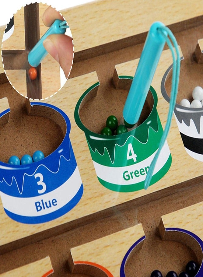 AMERTEER ألغاز مغناطيسية خشبية للأطفال الصغار، العد، والفرز، وتنمية المهارات الحركية الدقيقة - ألعاب لوحية تعليمية للأولاد والبنات من سن 2 إلى 5 سنوات. - Image 3