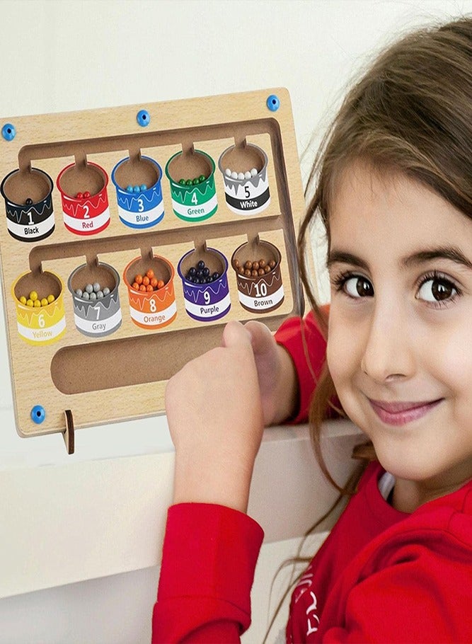 AMERTEER ألغاز مغناطيسية خشبية للأطفال الصغار، العد، والفرز، وتنمية المهارات الحركية الدقيقة - ألعاب لوحية تعليمية للأولاد والبنات من سن 2 إلى 5 سنوات. - Image 5
