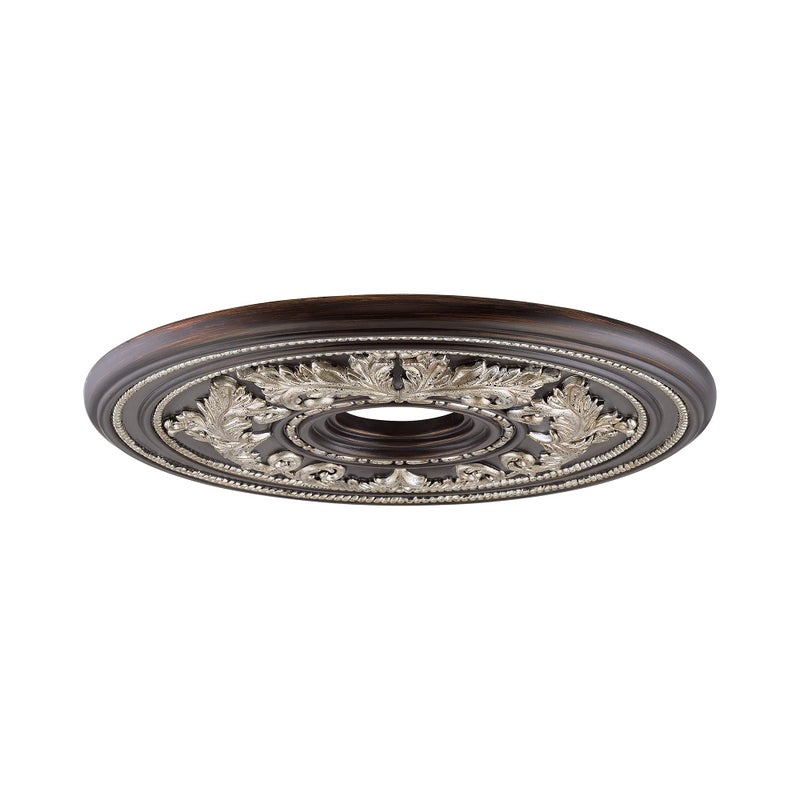 Livex Lighting, 8200-40, Ceiling Medallian, Hand Rubbed Bronze with Antique Silver Accents, 22.5"Dx1.5"H - Image 3
