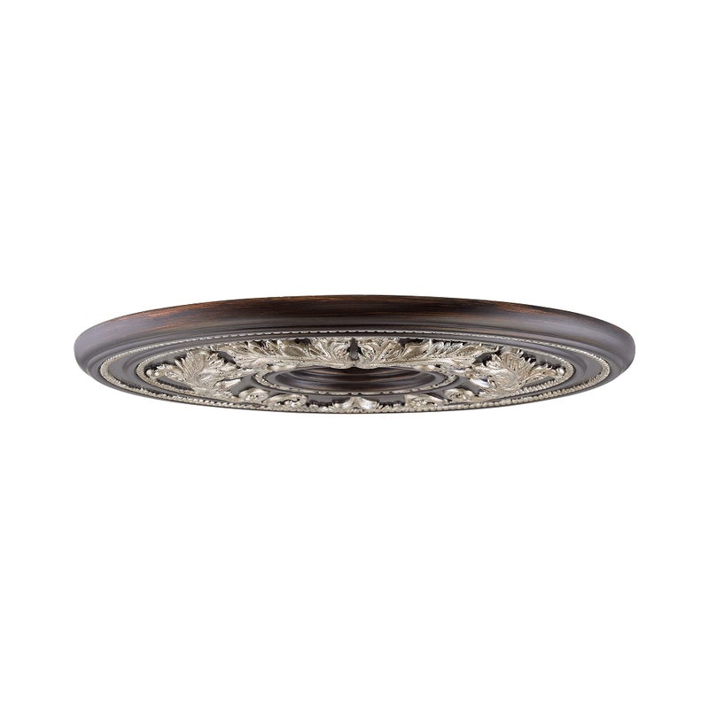 Livex Lighting, 8200-40, Ceiling Medallian, Hand Rubbed Bronze with Antique Silver Accents, 22.5"Dx1.5"H - Image 4