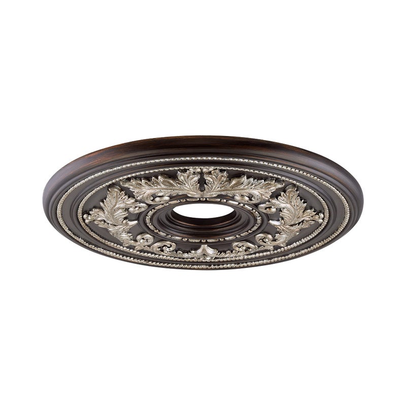 Livex Lighting, 8200-40, Ceiling Medallian, Hand Rubbed Bronze with Antique Silver Accents, 22.5"Dx1.5"H - Image 2