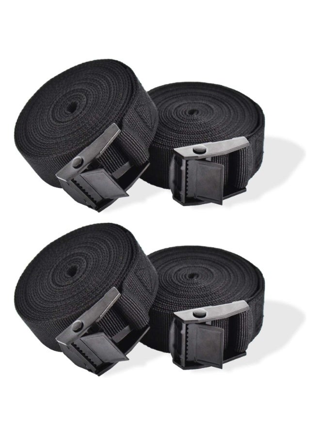 4 Pack Heavy Duty Tie Down Straps with Adjustable Cam Buckle – Lashing Straps for Motorcycle, Cargo, Truck, Trailer & Luggage – Securing Straps for Transport - Image 1