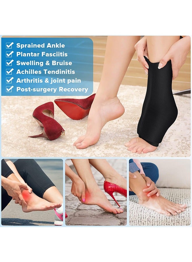 Hihonor Ankle Foot Gel Ice Pack Wrap for Injuries Hot and Cold Therapies Achilles Tendonitis Plantar Fasciitis Swelling Sprained Post-Surgery Recovery Reusable and Flexible  - Image 2