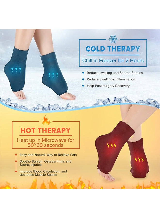 Hihonor Ankle Foot Gel Ice Pack Wrap for Injuries Hot and Cold Therapies Achilles Tendonitis Plantar Fasciitis Swelling Sprained Post-Surgery Recovery Reusable and Flexible  - Image 3