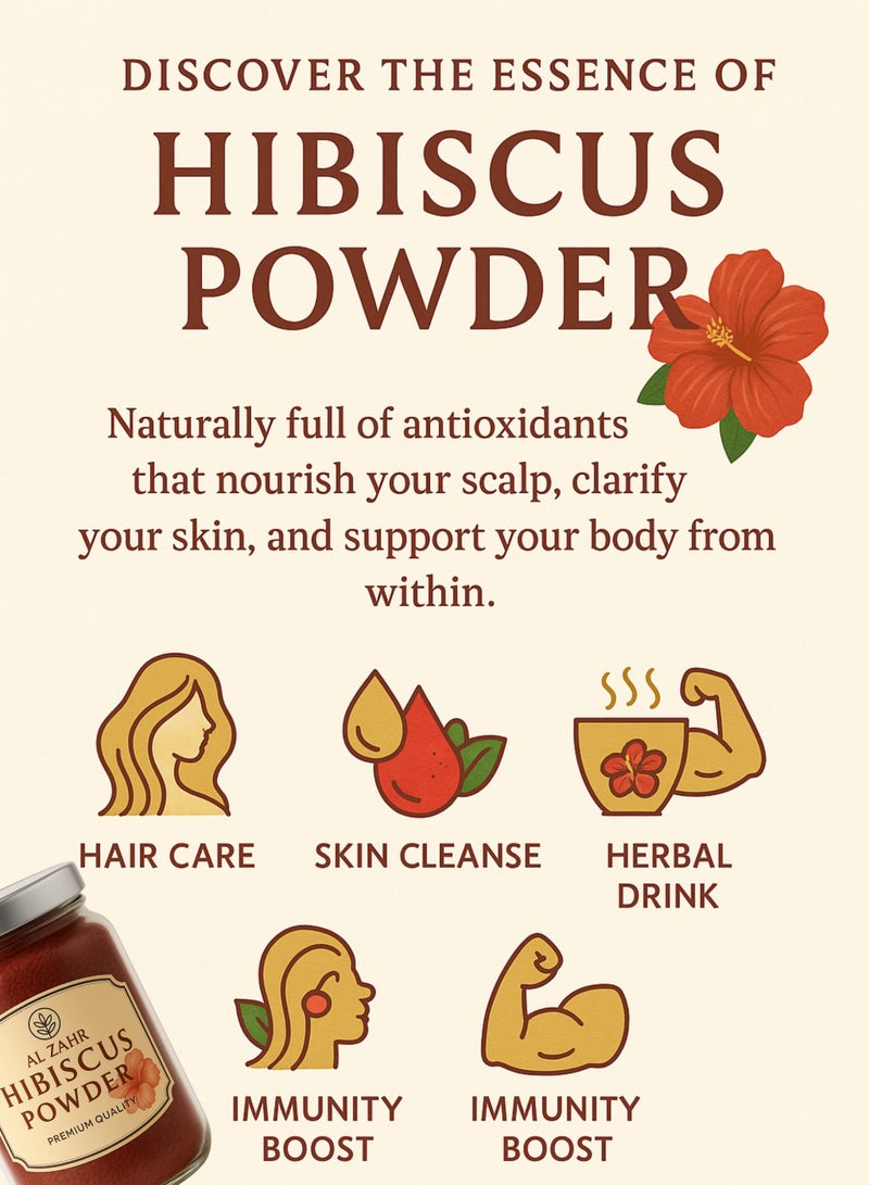 Zahr Premium Hibiscus Powder – 100% Pure & Natural Dried Hibiscus Flower Powder | Herbal Garden Use, Soil Enrichment, Organic Plant Booster, Compost Additive - Image 5