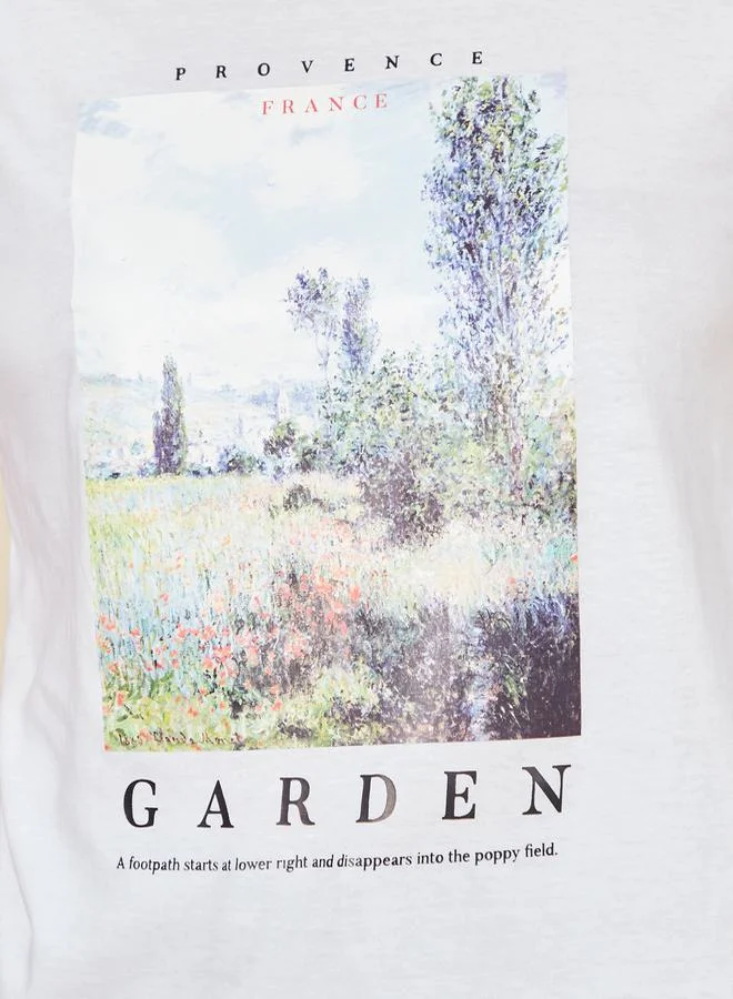 Styli Regular Fit Provence France Garden Graphic T-Shirt