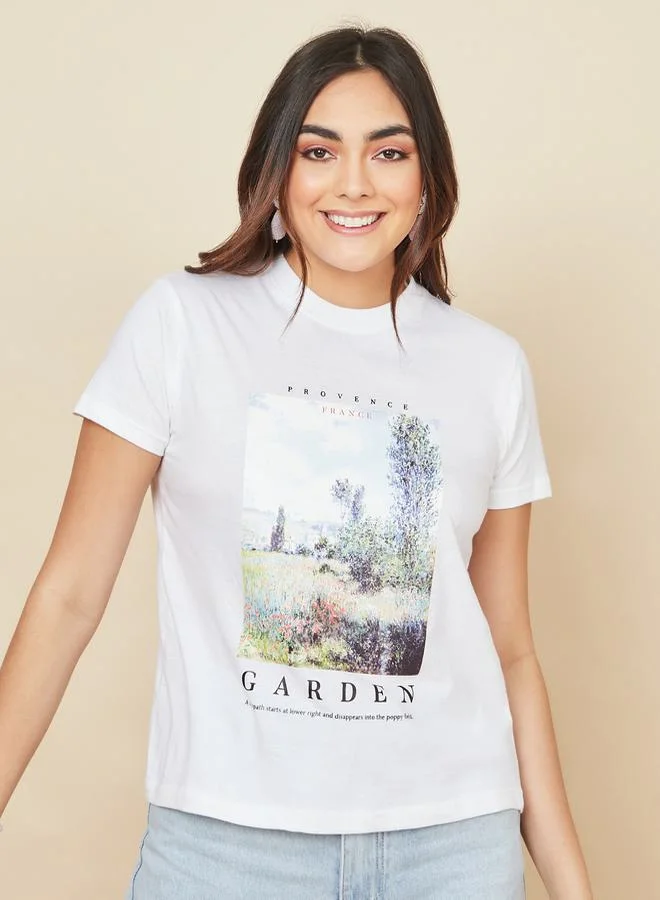 Styli Regular Fit Provence France Garden Graphic T-Shirt