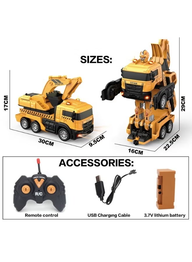 ELTRAZONE Kids’ Remote-Controlled Robot Construction Truck Toy, Electric RC Vehicle with Lights & Sounds, STEM Learning Educational Play, Durable, Rechargeable, Indoor and Outdoor Fun - Image 5