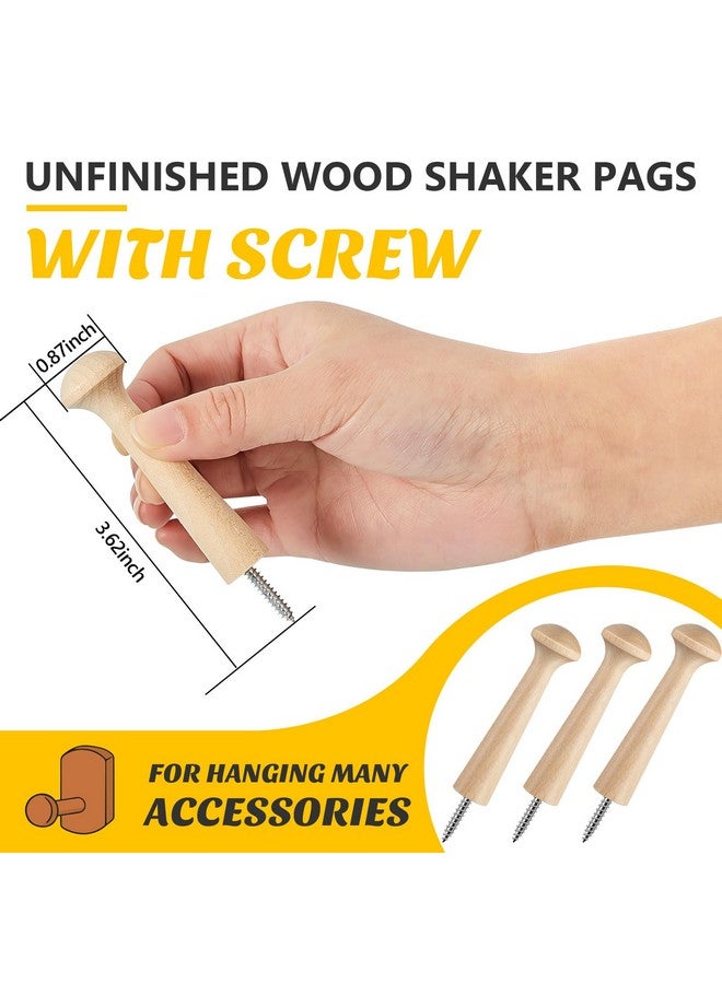 Jetec Jetec Wooden Shaker Peg Wood Screw-on Shaker Pegs 2.9 Inch Long Unfinished Wood Shaker Racks for Hanging Clothes Hats Towel and More DIY Paint Color (40 Pieces)  - Image 2
