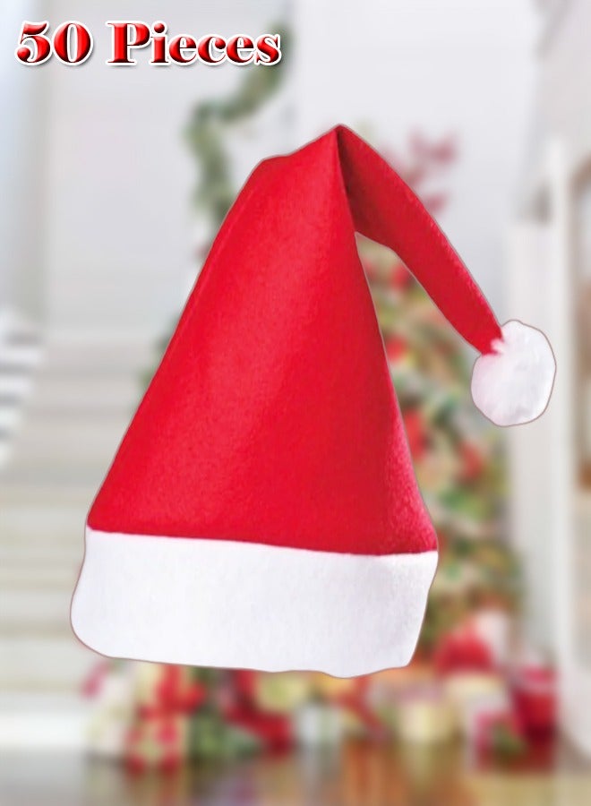 fashionhome 50 Pieces Santa Claus Party Decoration Hat 27 x 27 x 36CM - Image 1