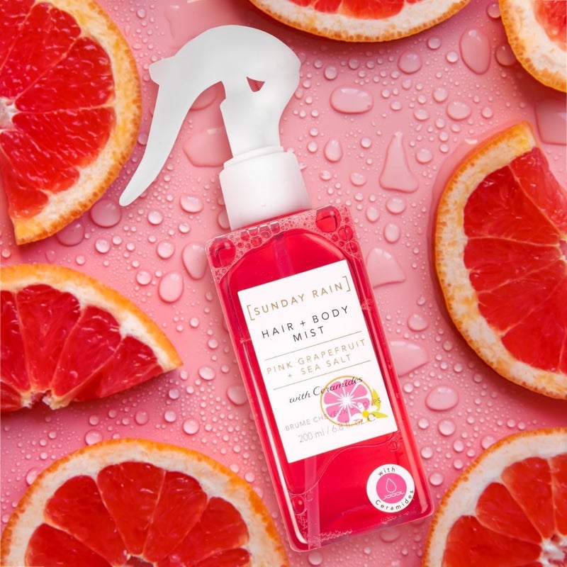 Sunday Rain Vitamin-Rich Pink Grapefruit and Sea Salt Hair and Body Mist, Sweet and Zesty Scent, with Ceramides, Pink, 200ml - Image 5