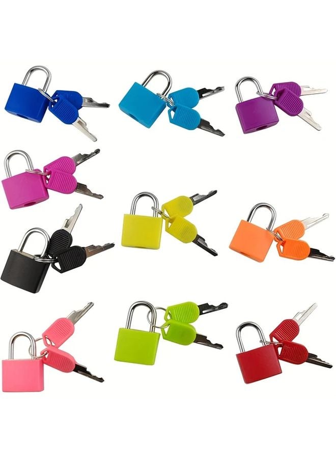5 قطع أقفال مفاتيح صغيرة مصنوعة من سبائك الزنك بألوان متنوعة للأمتاض والصالات الرياضية والمدارس والألعاب - Image 1