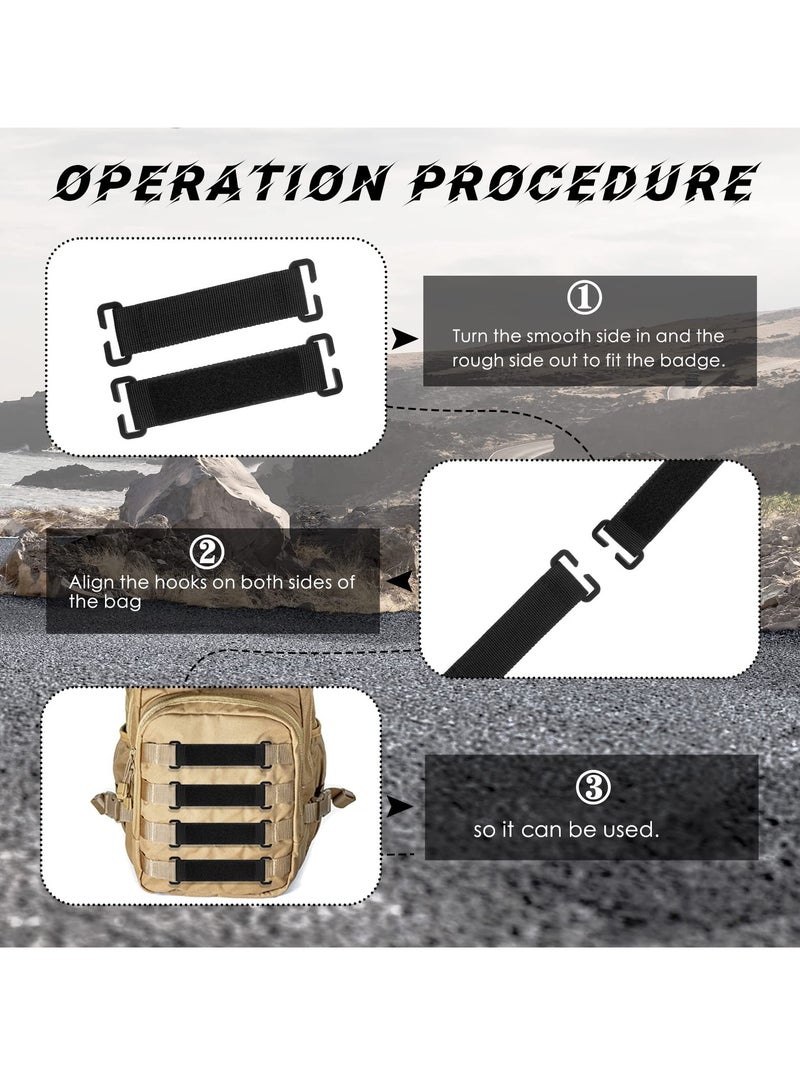 SYOSI Molle Patches Set, 6 Pcs Tactical Hook and Loop Panel Display, Black Molle Accessories, Ideal for Attachment of Badges Insignia on Backpacks  - Image 4