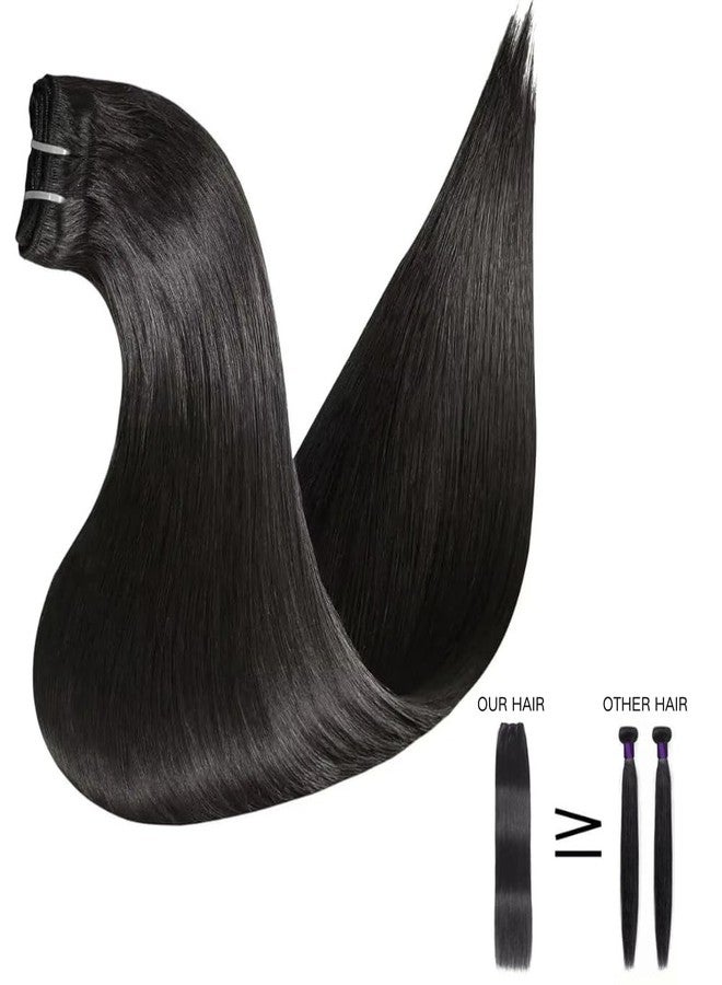 HUIDI حزم شعر بشري طبيعي مستقيم، مقاسات 16A، 18، 20، 22 بوصة، 3 حزم، شعر بشري طبيعي مستقيم 100%، شعر برازيلي بكر ريمي غير معالج، وصلات شعر، لون أسود طبيعي للنساء - Image 5