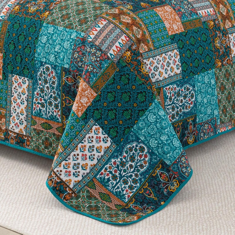 BEDIFANY Cotton Queen Size Quilt Set, Lightweight Bedspread Queen Coverlet, Soft Farmhouse Quilt Bedding Sets for Bed Decorations All Seasons (3 Pieces, Green) - Image 3