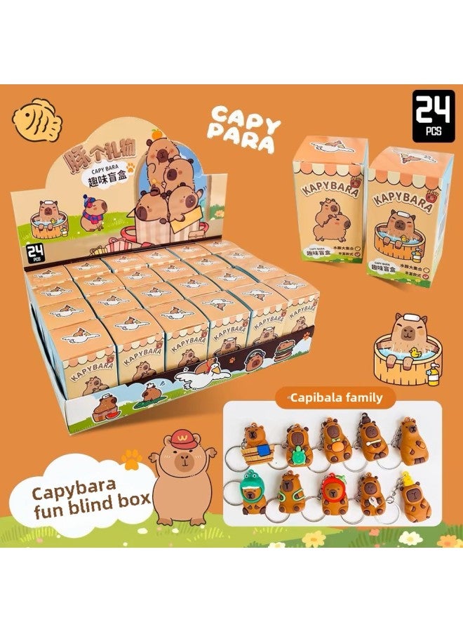 Tide Play Kapibala Capybara Doll Pendant Blind Box 2025 Internet Celebrant Student Exquisite Keychain Toy-Colour:A Small Box Of My Little Pony Blind Box (photographed In Multiples Of 24) - Image 2
