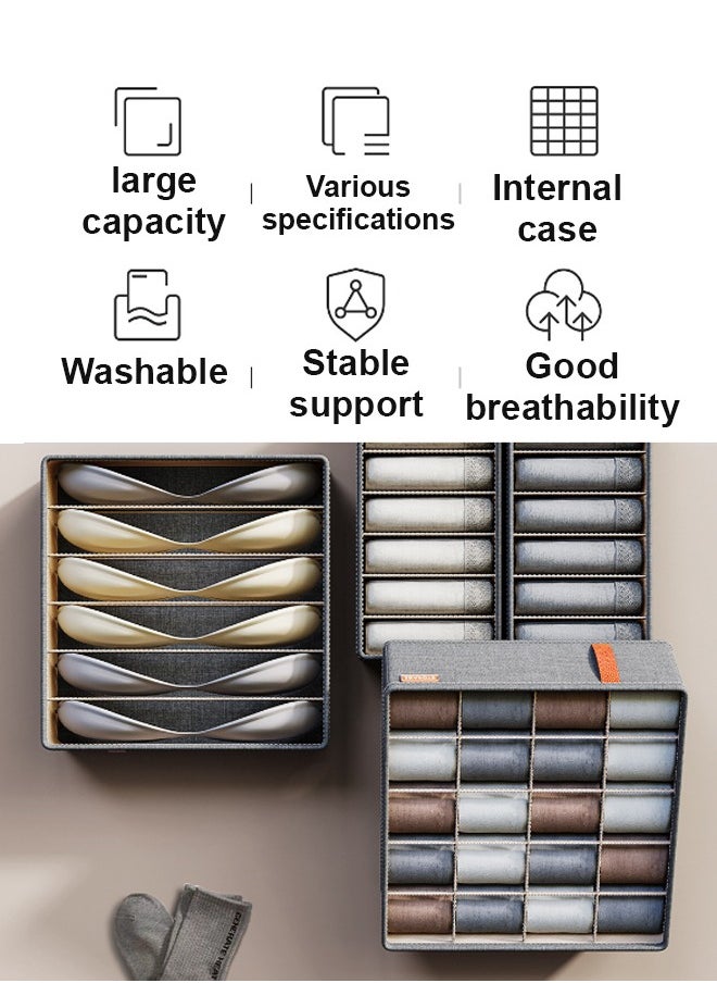 ZCM-HAPPY 2 Pieces of Multifunctional Storage Boxes, Small 7 Grid For Socks and Underwear Organizer, Versatile Drawer Partition for Home Wardrobe and Dormitory  - Image 3