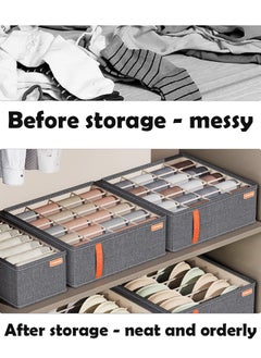 ZCM-HAPPY 2 Pieces of Multifunctional Storage Boxes, Small 7 Grid For Socks and Underwear Organizer, Versatile Drawer Partition for Home Wardrobe and Dormitory  - Image 4