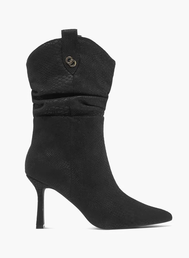 Celeste Women's Textured High Shaft Boots with Zip Closure