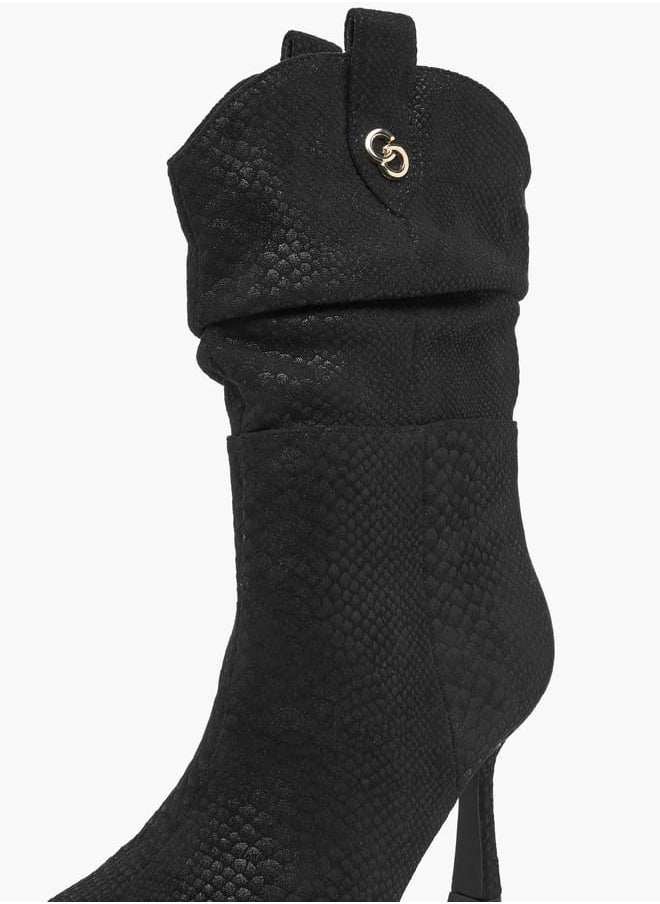 Celeste Women's Textured High Shaft Boots with Zip Closure  - Image 4