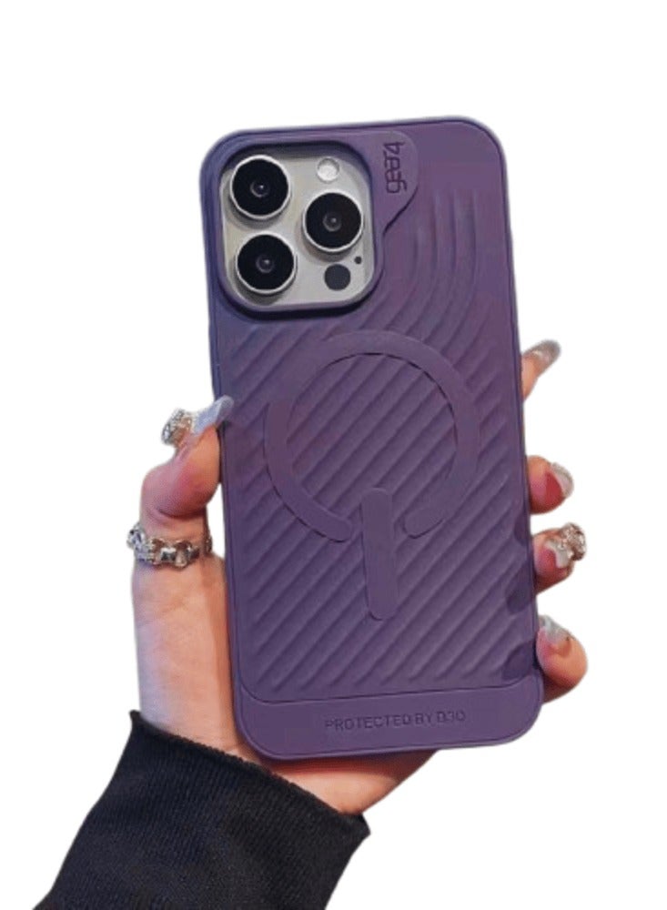 Yezler iPhone 16 Pro Compatible Shockproof Case Premium Silicone Protection Anti Scratch Cover with Soft Touch Back Slim Lightweight Design Built in SIM Ejector Slot Wireless Charging Support Durable Stylish- Purple - Image 1