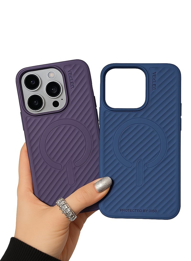 Yezler iPhone 16 Pro Compatible Shockproof Case Premium Silicone Protection Anti Scratch Cover with Soft Touch Back Slim Lightweight Design Built in SIM Ejector Slot Wireless Charging Support Durable Stylish- Purple - Image 4