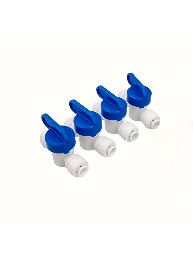 Plastic Ball Valves 4 Pack for Water Purification Universal Thread Quick Connect Inline Shut Off - Image 1