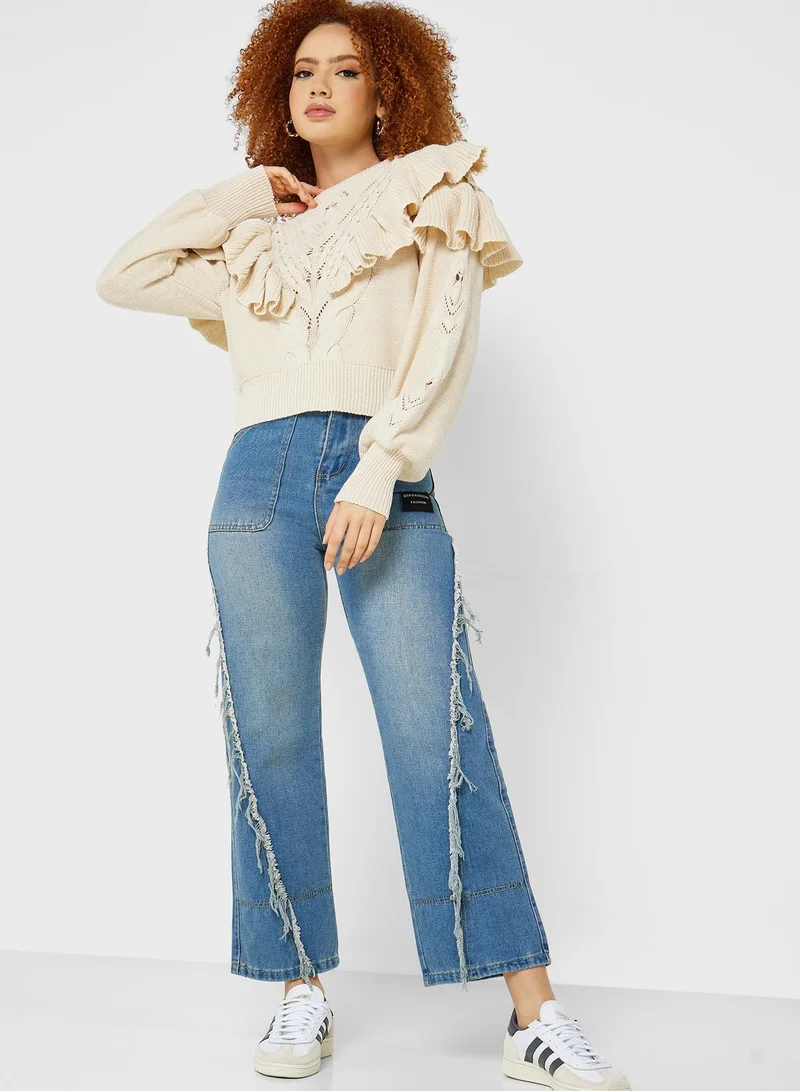 ONLY Ruffle Puff Sleeve Sweater