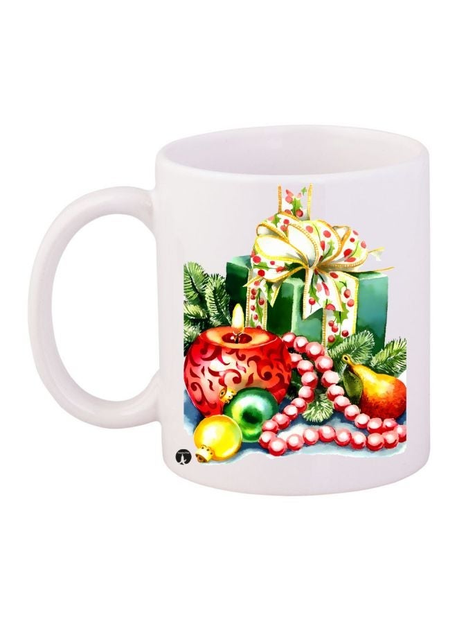RYN Gift Printed Coffee Mug White/Red/Green 11ounce