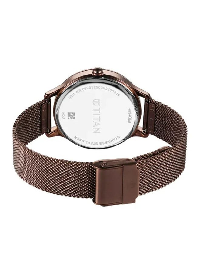 TITAN Titan Purple Glam It Up Brown Dial Quartz Analog with Date Watch for Women with Brown Colour Stainless Steel Strap  - Image 5