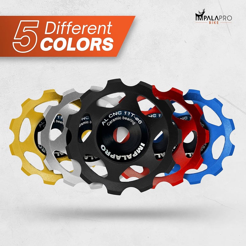 IMPALAPRO Bike Set of 2 Ceramic Jockey Wheels 11t - Derailleur Pulley - Shimano Jockey Wheels 11 Speed - Sram Pulley - Image 2