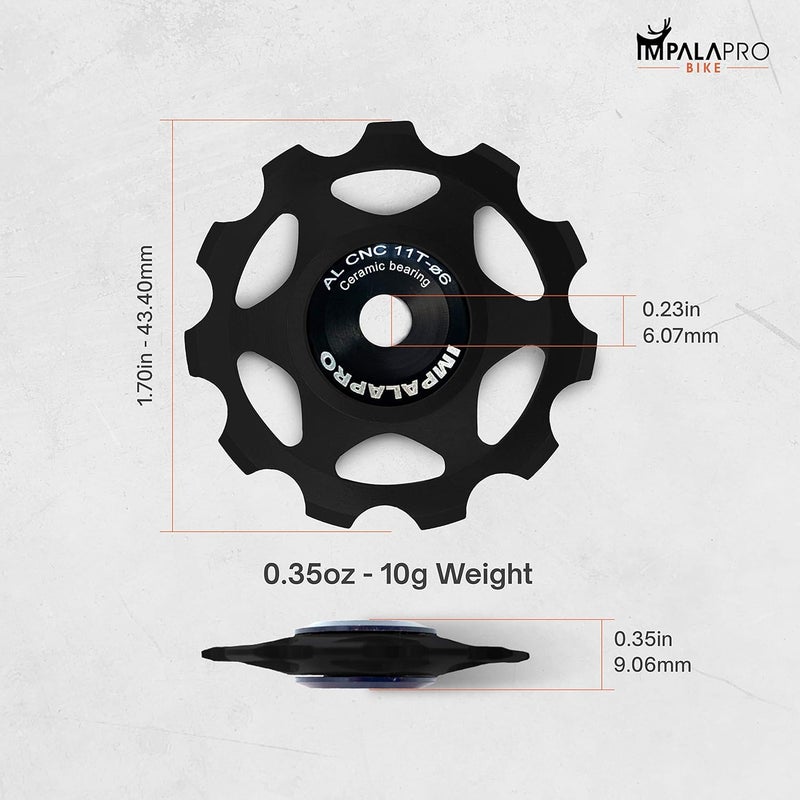 IMPALAPRO Bike Set of 2 Ceramic Jockey Wheels 11t - Derailleur Pulley - Shimano Jockey Wheels 11 Speed - Sram Pulley - Image 4