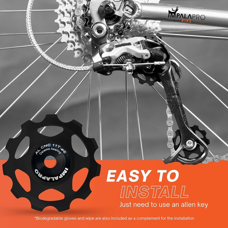 IMPALAPRO Bike Set of 2 Ceramic Jockey Wheels 11t - Derailleur Pulley - Shimano Jockey Wheels 11 Speed - Sram Pulley - Image 5