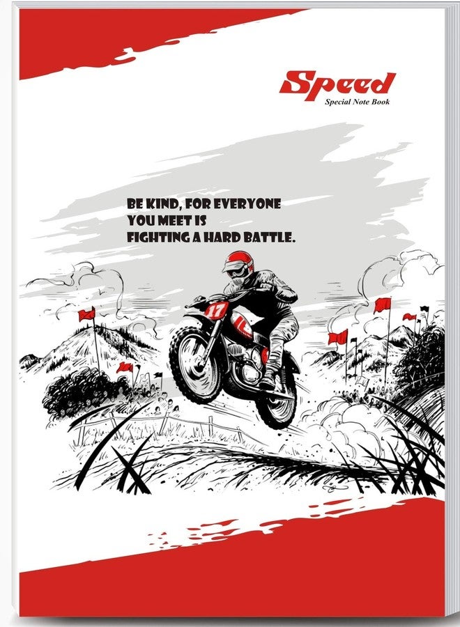 Rush Note Books Speed Semi Rough A4 Register,58 GSM,Single Line Ruled-360 Pages,29 x 21 cm-Pack of 1 - Image 1