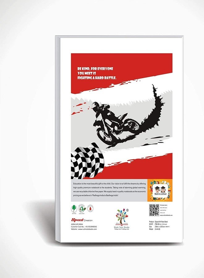 Rush Note Books Speed Semi Rough A4 Register,58 GSM,Single Line Ruled-360 Pages,29 x 21 cm-Pack of 1 - Image 2