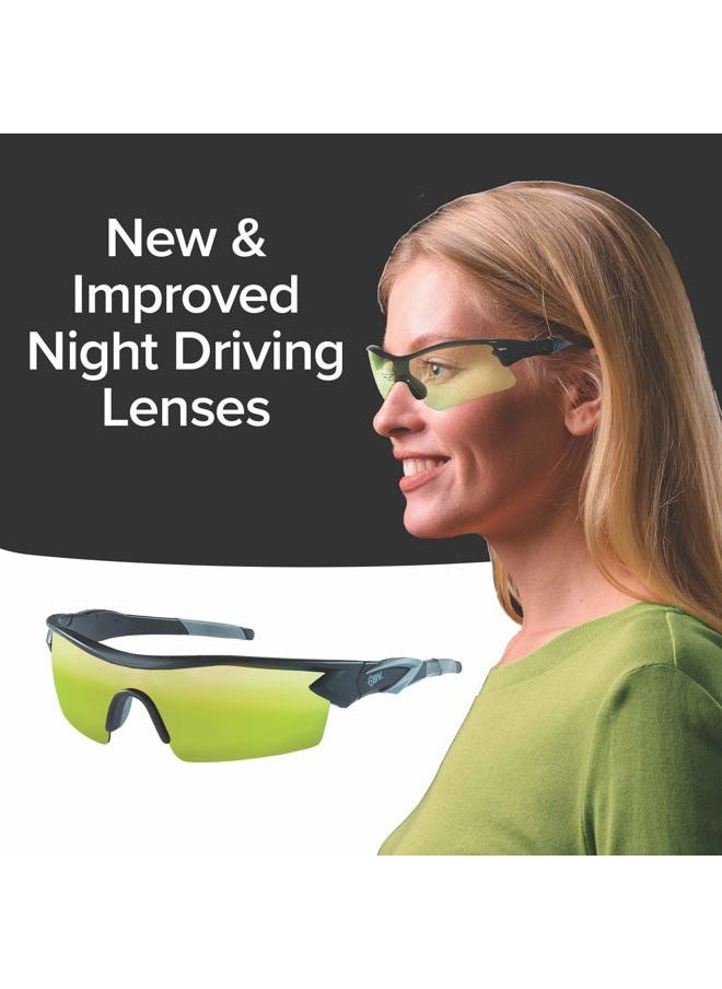 Battlevision Battlevision As Seen On TV Night Vision Glasses 2 Pairs by BulbHead - Amazing Night Driving Glasses Protect Eyes From Blinding Headlight Glare - Green Lenses Enhance Clarity - Flexible Frames, 6 In  - Image 3