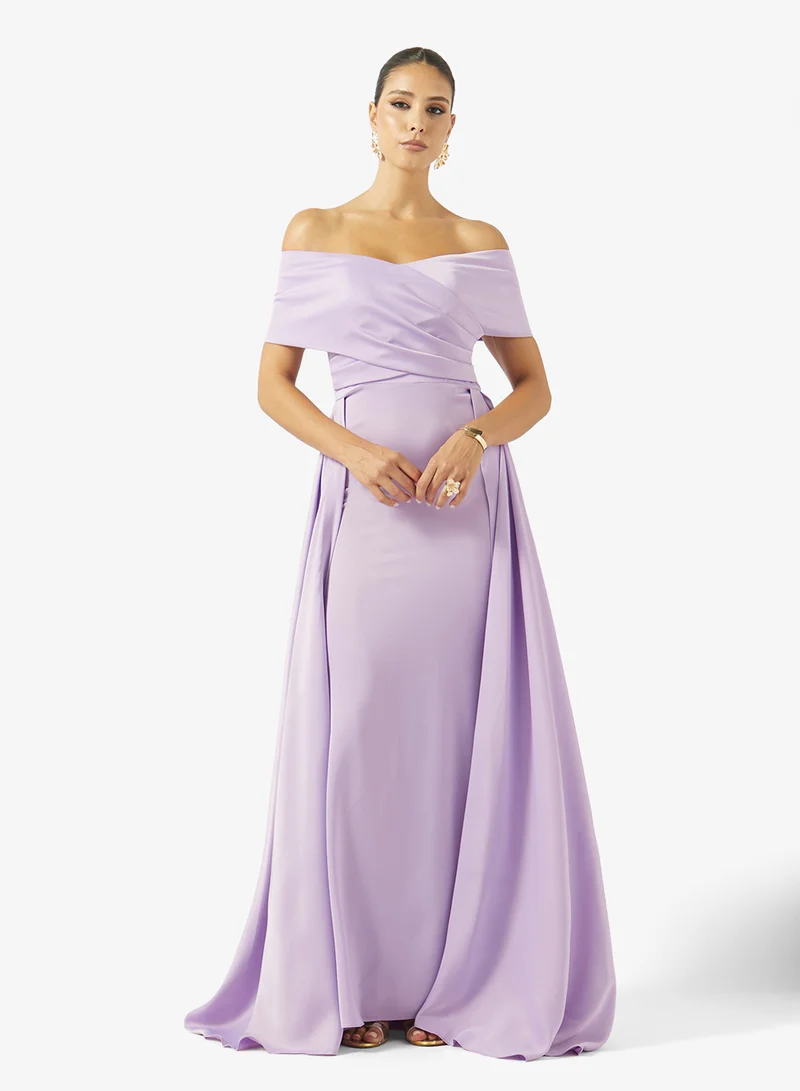 Akadia Fashion Off-Shoulder Satin Dress