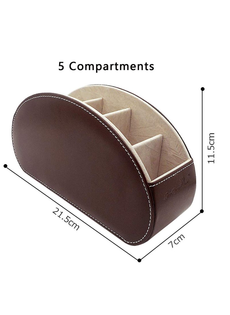 Remote Control Holder and Organizer - Multifunctional Desk Storage Box with 5 Compartments  - Image 4