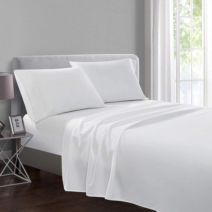 KING SIZE FLAT SHEET 100 EGYPTIAN COTTON BED SHEETS 200 THREAD COUNT BREATHABLE AND FADE RESISTANT HOTEL QUALITY WHITE BED SHEET 270 CM X 298 CM