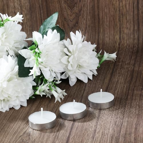 D'Velas™ White Unscented Wax Tealight Candles - Pack of 50 | 2 Hours Burning Time, Paraffin Wax, Unscented, Smokeless, Dripless, for Home Decor, Offices & Other Occasions (White, Pack of 50) - Image 4