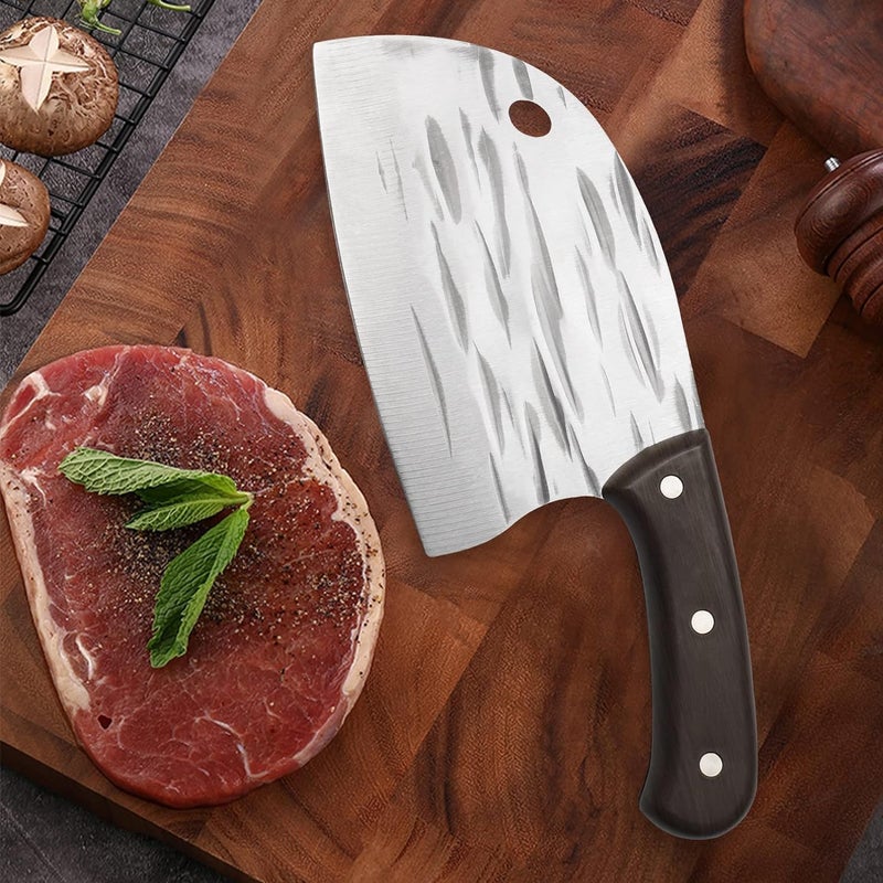AUM ENTERPRISE سكين تقطيع اللحم من AUM ENTERPRISE بطول 6 بوصات، سكين عظام يابانية ثقيلة، سكين مطبوخة يدويًا، سكين تقطيع، سكين متعددة الاستخدامات في الهواء الطلق، سكين جزار - Image 1