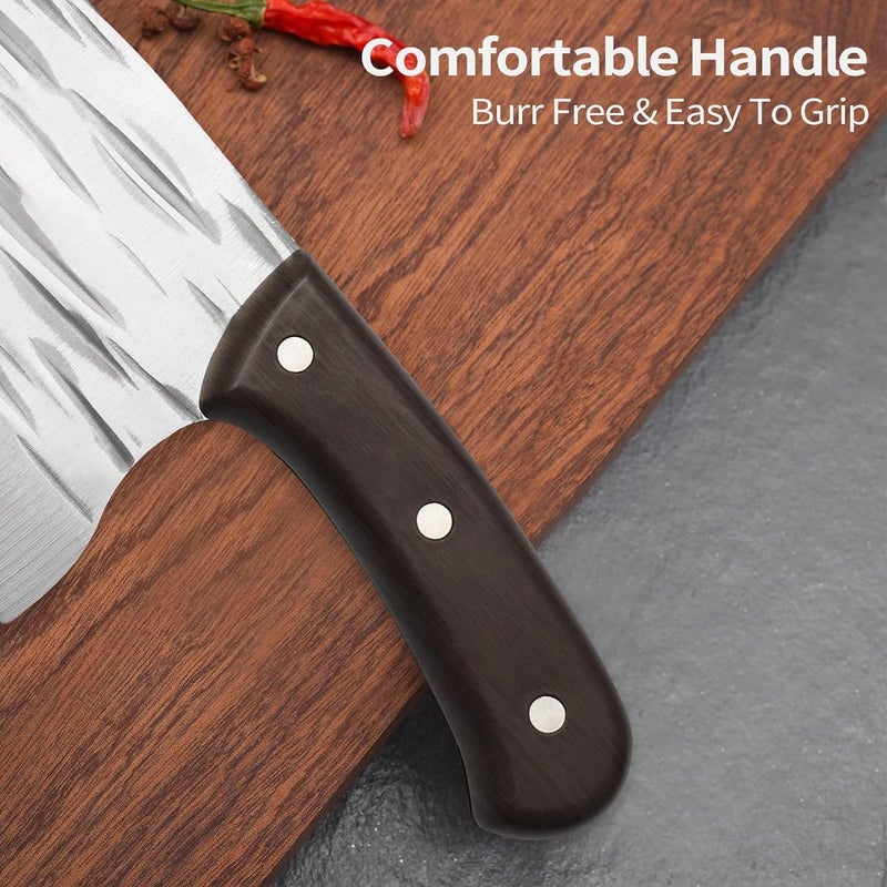 AUM ENTERPRISE سكين تقطيع اللحم من AUM ENTERPRISE بطول 6 بوصات، سكين عظام يابانية ثقيلة، سكين مطبوخة يدويًا، سكين تقطيع، سكين متعددة الاستخدامات في الهواء الطلق، سكين جزار - Image 4