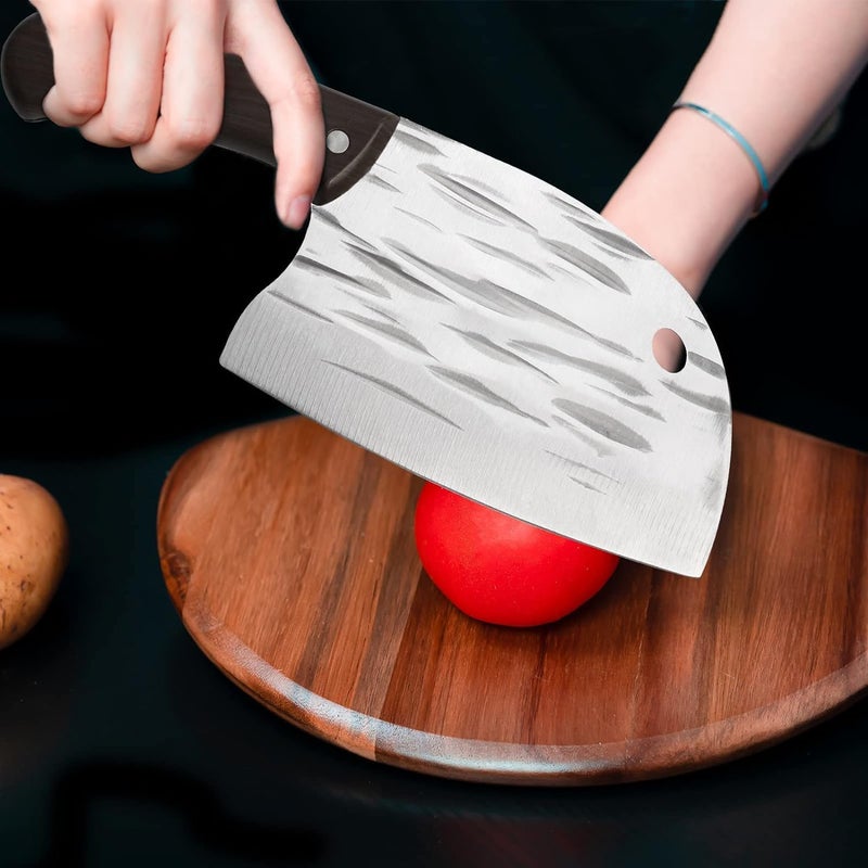 AUM ENTERPRISE سكين تقطيع اللحم من AUM ENTERPRISE بطول 6 بوصات، سكين عظام يابانية ثقيلة، سكين مطبوخة يدويًا، سكين تقطيع، سكين متعددة الاستخدامات في الهواء الطلق، سكين جزار - Image 5