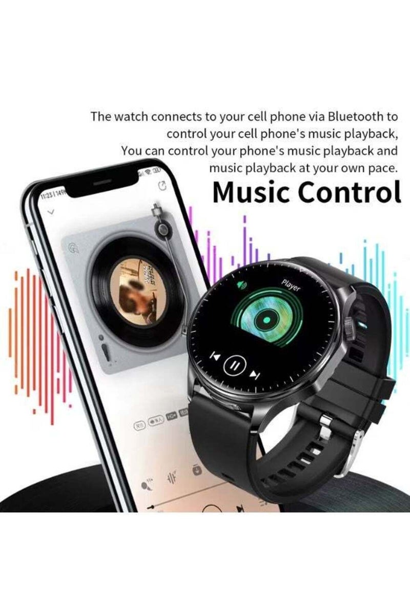 ساعة ذكية 2 في 1 من RollsTimi مع سماعات أذن، شاشة AMOLED ملونة باللمس كامل 1.43 بوصة، ساعة ذكية بلوتوث للرجال والنساء، ساعة ذكية رياضية مع عمر بطارية طويل للرجال والنساء، متتبع لياقة بدنية - Image 3