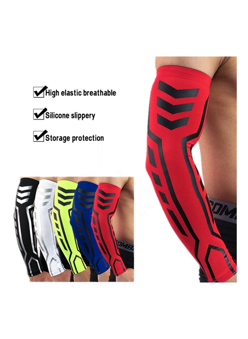 SOLARAE أكمام ضغط رياضية للذراعين للأداء الرياضي، أكمام تبريد للرماية للرجال والنساء، كرة القدم، كرة السلة، الجري، الجولف - Image 3